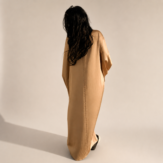 Satin Abaya Khaki