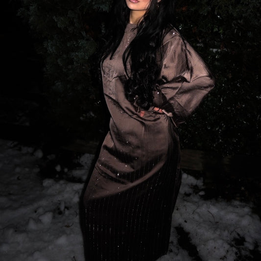 Luxury Glitter Batwing Abaya