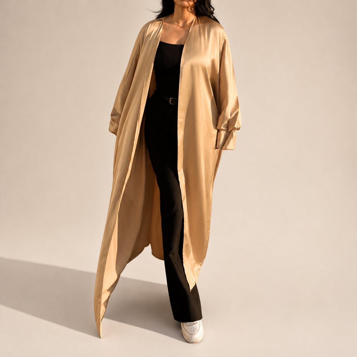 Satin Abaya Khaki