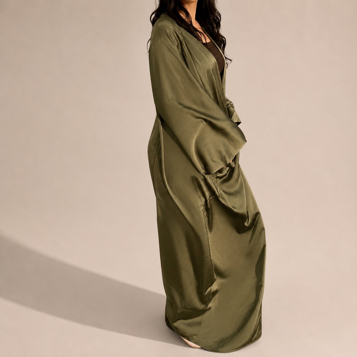 Satin Abaya Green